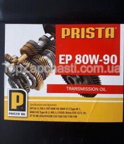 Трансмiсiйна олива PRISTA GL5 мiнеральна 80W90 для вантажiвок, 20 лiтрiв, PRIS EP 80W90 GL-5 20L (Prista)