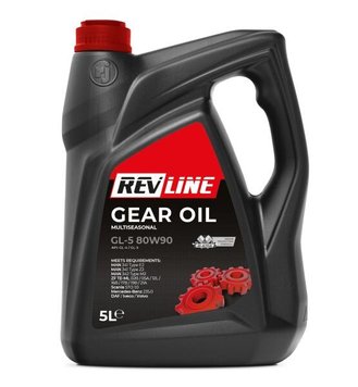 Трансмiсiйна олива REVLINE GL5 мiнеральна 80W90 для вантажiвок, 5 лiтрiв, REV. GL-5 80W90 5L (RevLine)