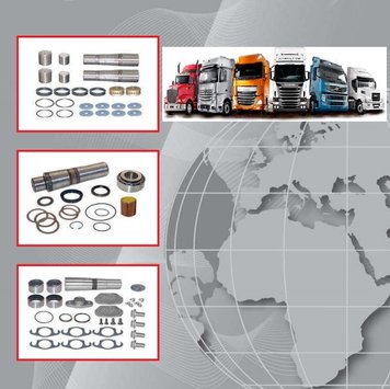 Ремкомплекти шворнів для вантажівок DAF, MAN, Renault, Scania, Volvo, Mercedes, Iveco та автобусів Neoplan, Setra, Irisbus, Van Hool, Solaris, VDL, Temsa, Heuliez, Fast, повна інформація у прикріпленому каталозі, наявність і ціну уточнюйте